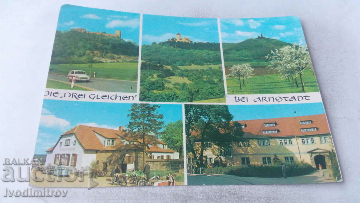 Carte poștală Die Drei Gleihen bei Arnstadt 1973