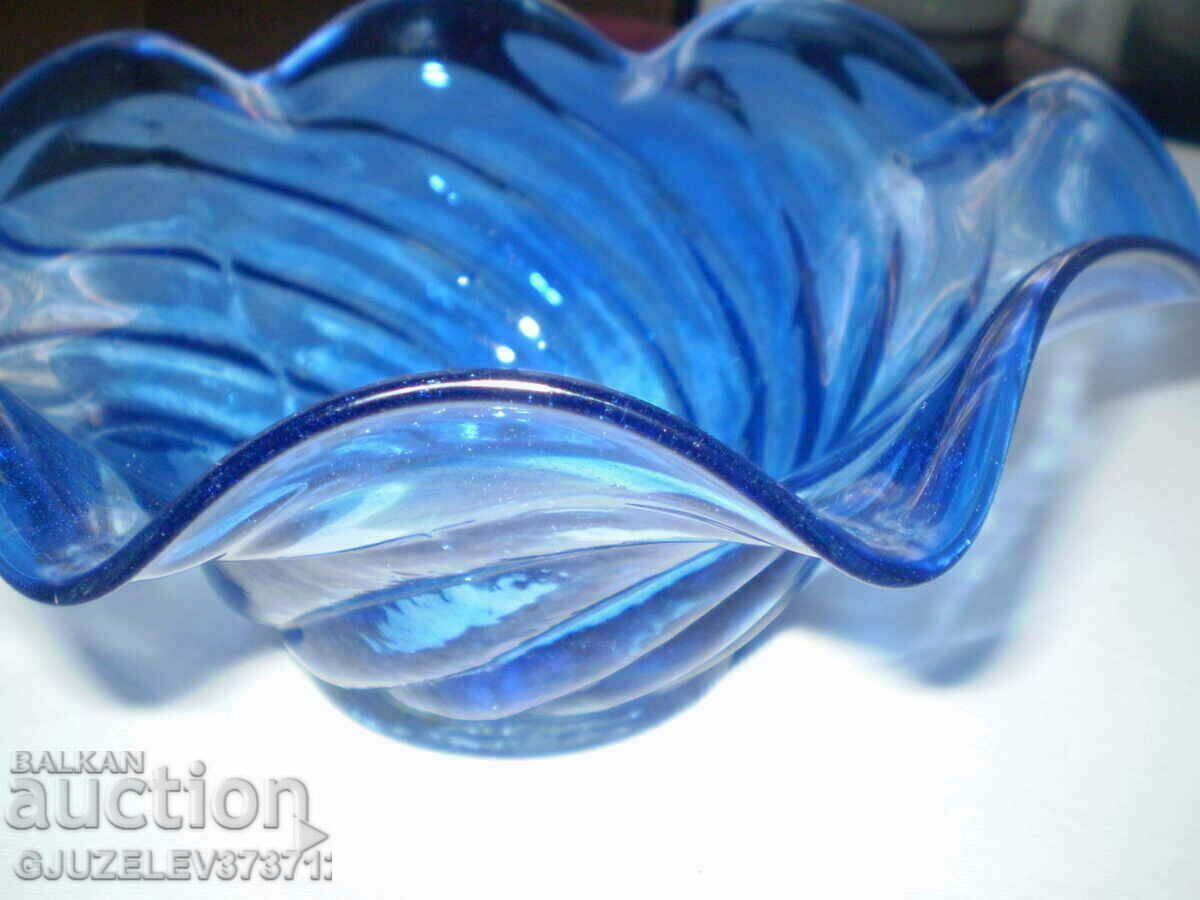 Large Cobalt Blue Glass Bowl - 5