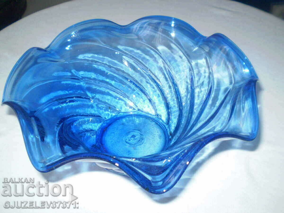 Large Cobalt Blue Glass Bowl - 7