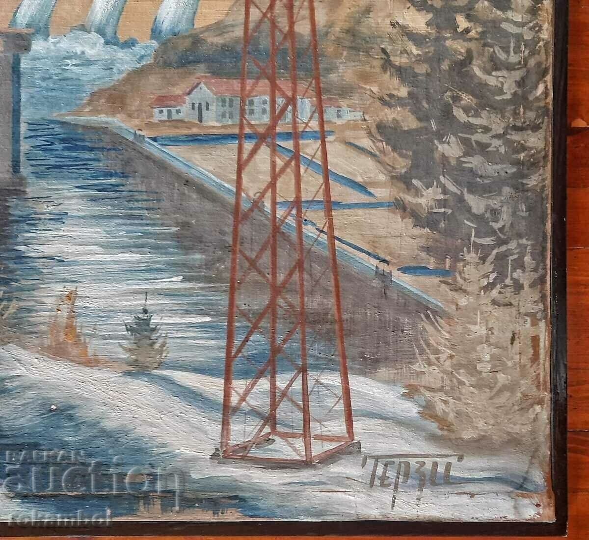 Auction  Large painting Industrial landscape by Asen Terziev