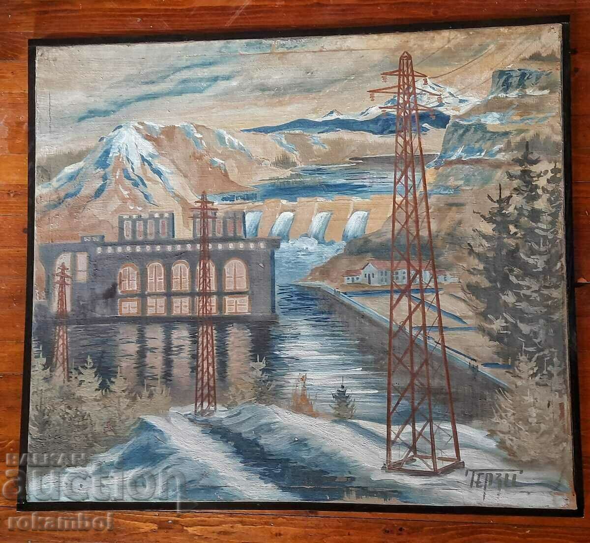 Large painting Industrial landscape by Asen Terziev - 5 Large painting Industrial landscape by Asen Terziev - 5