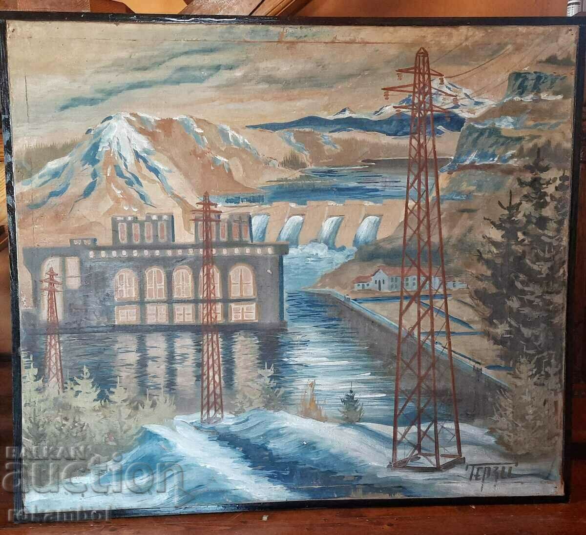 Large painting Industrial landscape by Asen Terziev - 6 Large painting Industrial landscape by Asen Terziev - 6