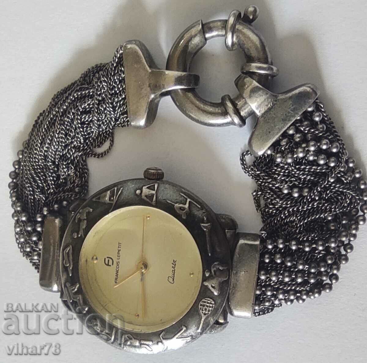 BRAND LADIES QUARTZ WATCH WITH SILVER CHAIN - 7
