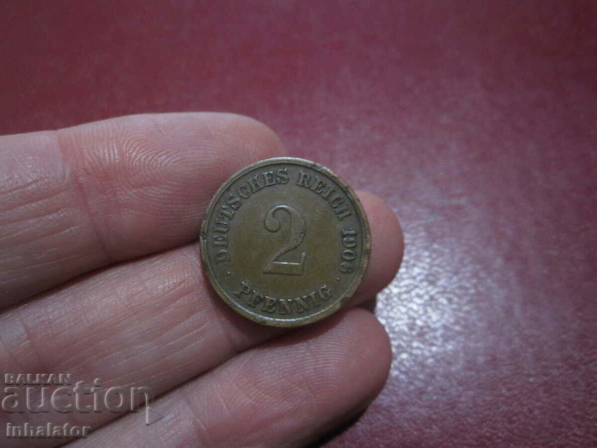 1906 litera-G- 2 pfennig Germania -