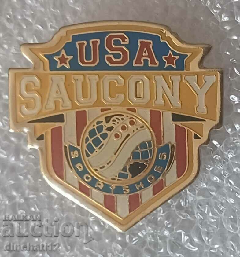 Badge. USA Saucony Sportshoes. Sports shoes