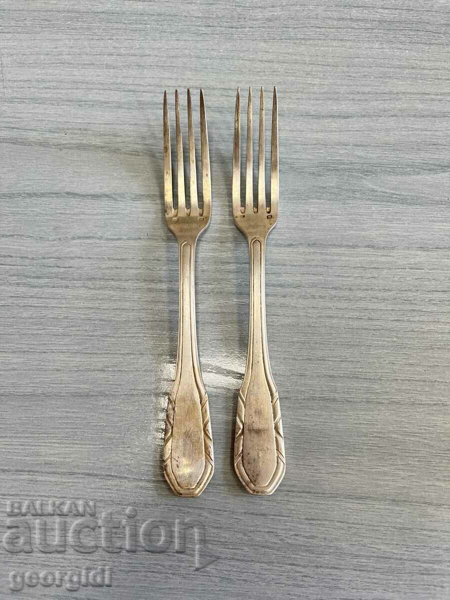 Thick silver plated forks. #2744