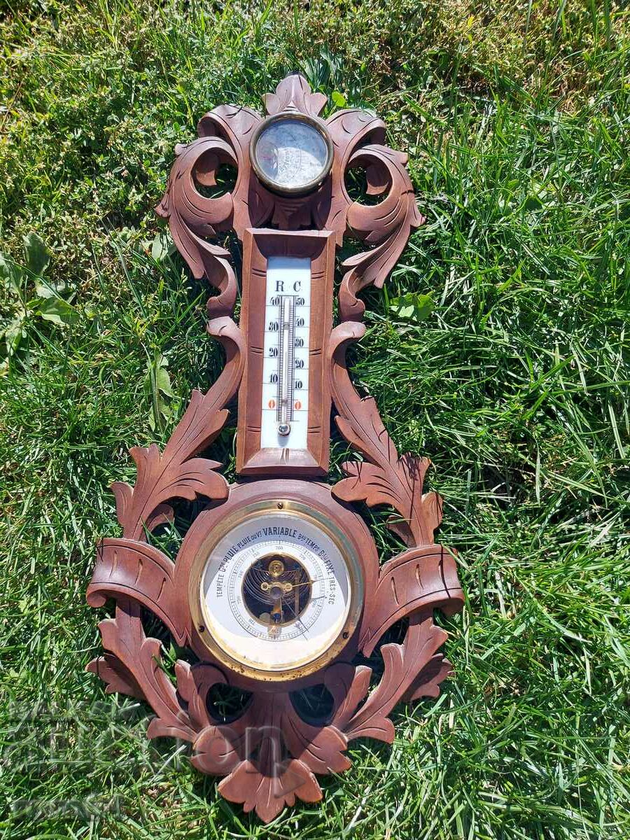BAROMETER - THERMOMETER - HYMOGOMETER - WOOD CARVING