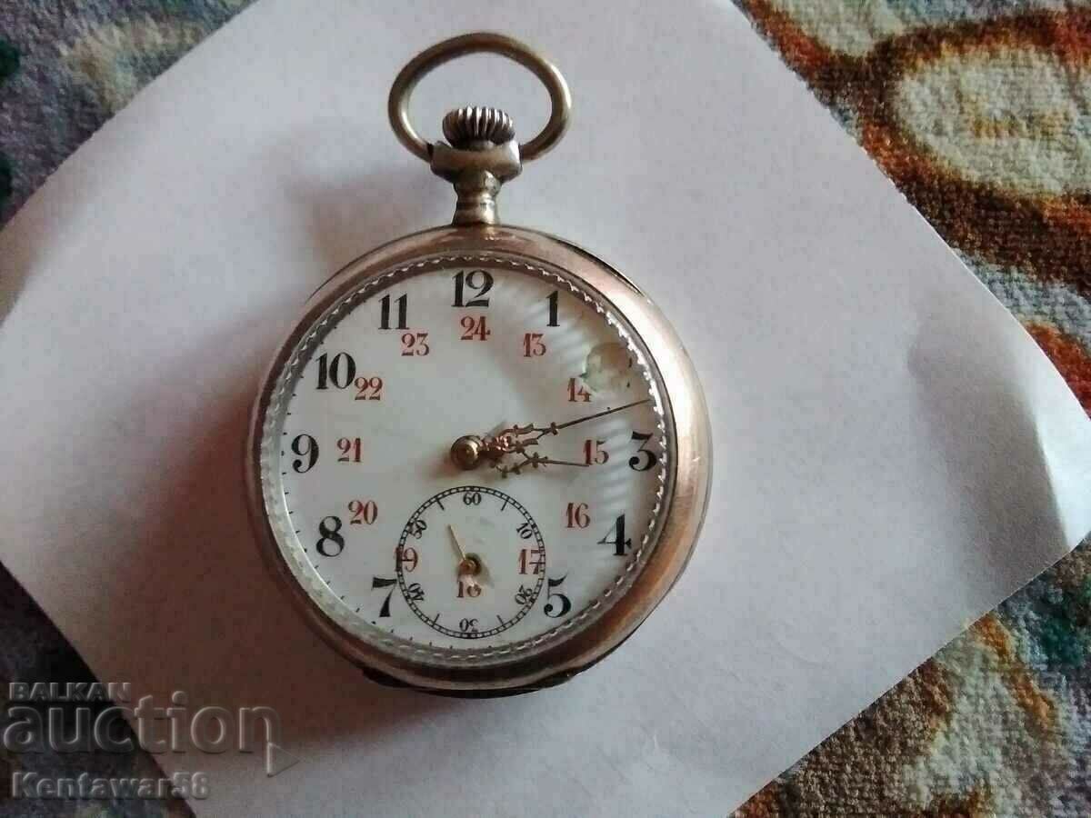 Silver pocket watch-Archimede Patent.