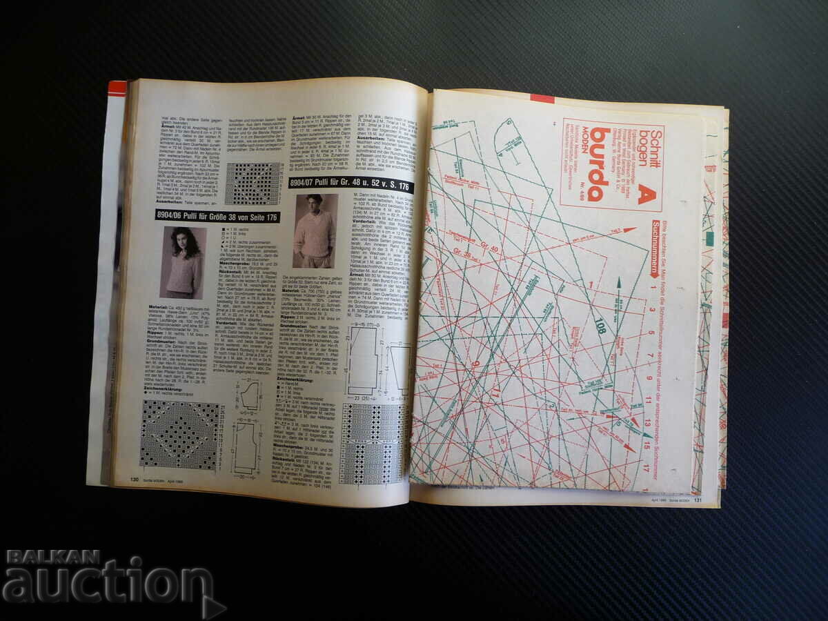 Auction Burda 4/1989 magazine cuts models fashion clothes dresses women's Auction Burda 4/1989 magazine cuts models fashion clothes dresses women's