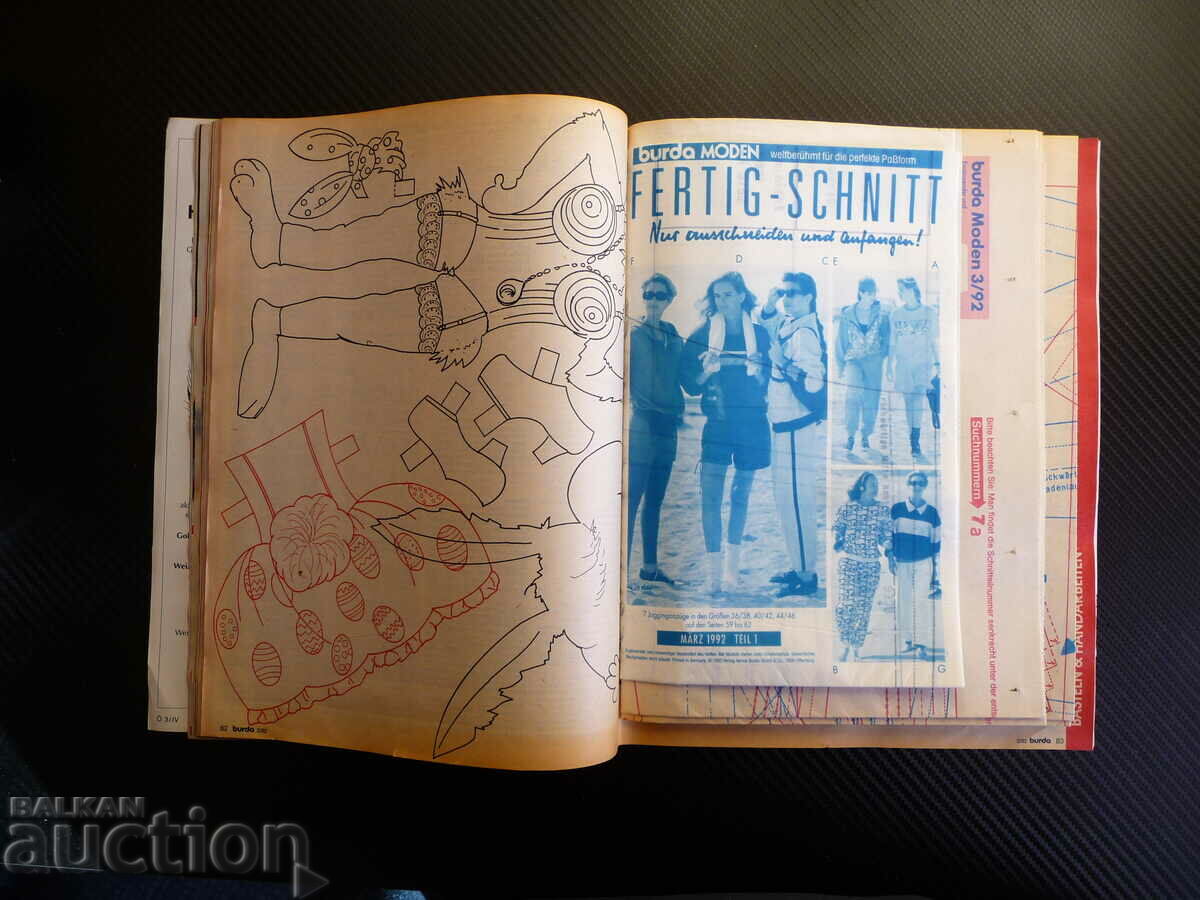 Auction Burda 3/1992 magazine cuts models fashion clothes dresses women's Auction Burda 3/1992 magazine cuts models fashion clothes dresses women's