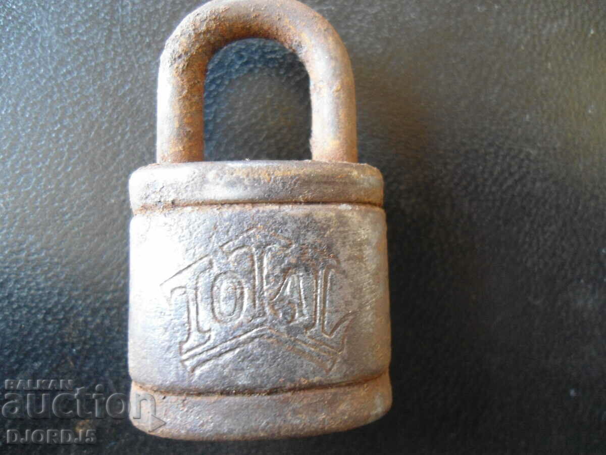 Old padlock, marked, TOTAL