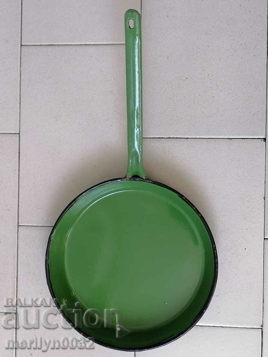 Old enameled dish, pan with enamel, 1955, Sofia NRB - 6