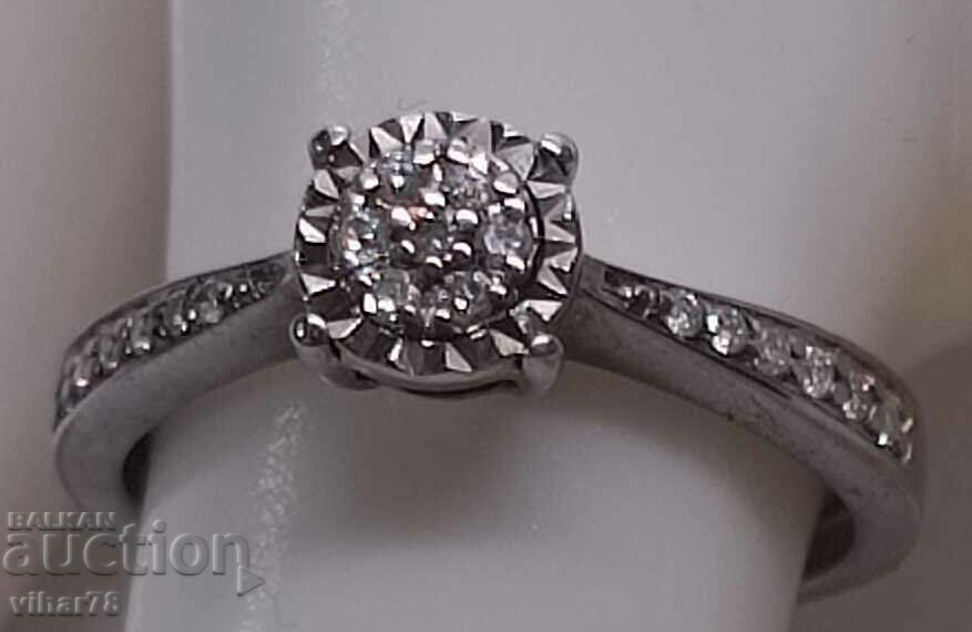 9K WHITE GOLD DIAMOND RING 9K WHITE GOLD DIAMOND RING