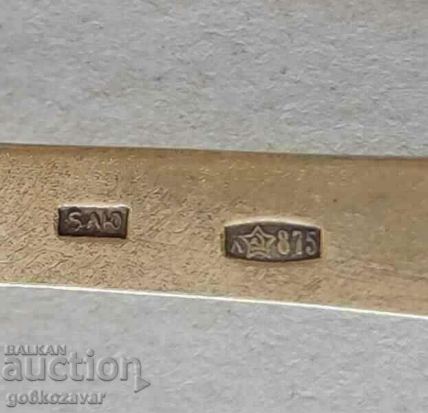 Linguri de argint URSS-Rusia Email-aurit Marcaje Perfect - 6 Linguri de argint URSS-Rusia Email-aurit Marcaje Perfect - 6