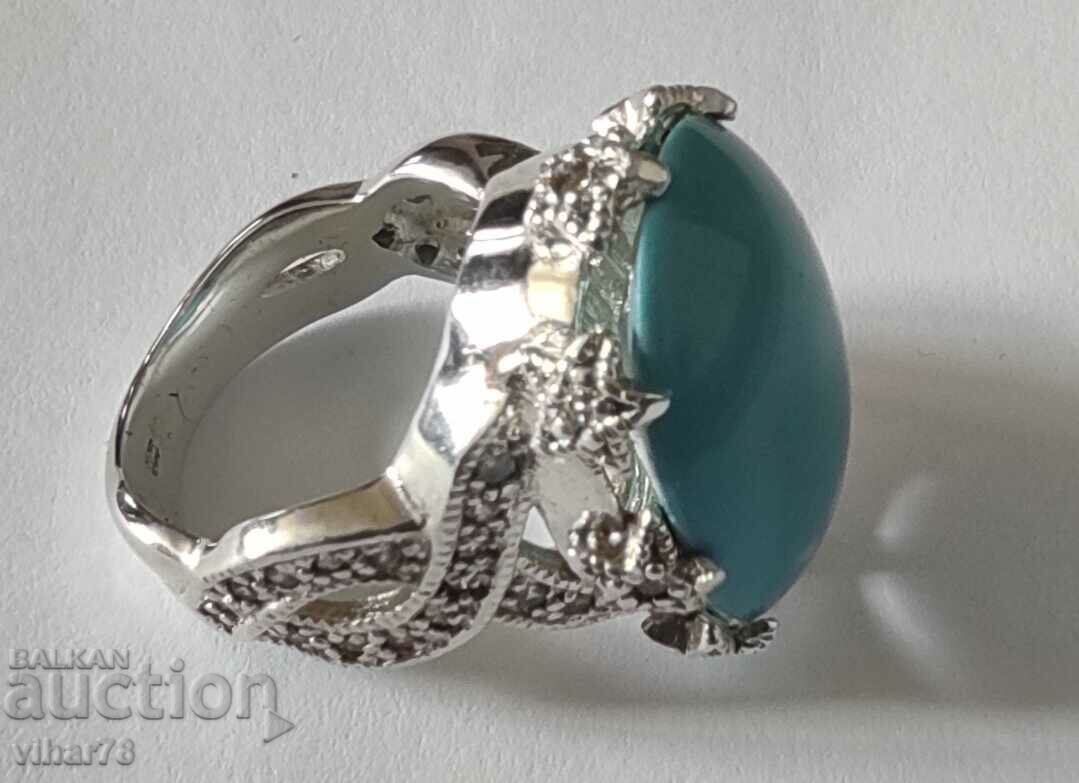 SILVER WOMEN'S RING WITH TURQUOISE with price 199.99 BGN | € 102.25 SILVER WOMEN'S RING WITH TURQUOISE with price 199.99 BGN | € 102.25