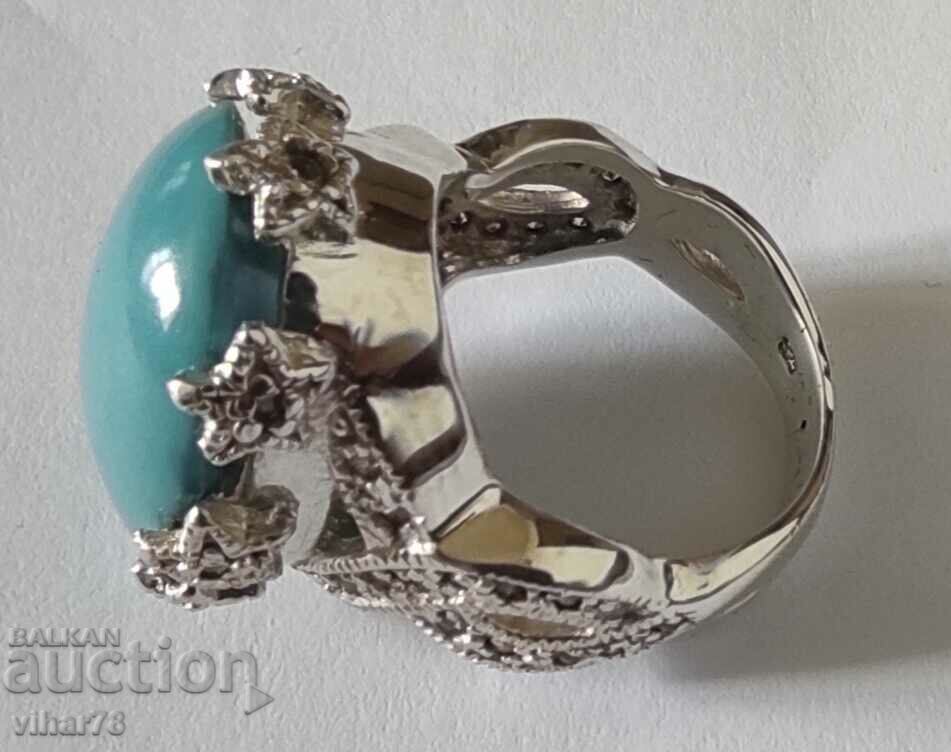 Auction SILVER WOMEN'S RING WITH TURQUOISE Auction SILVER WOMEN'S RING WITH TURQUOISE