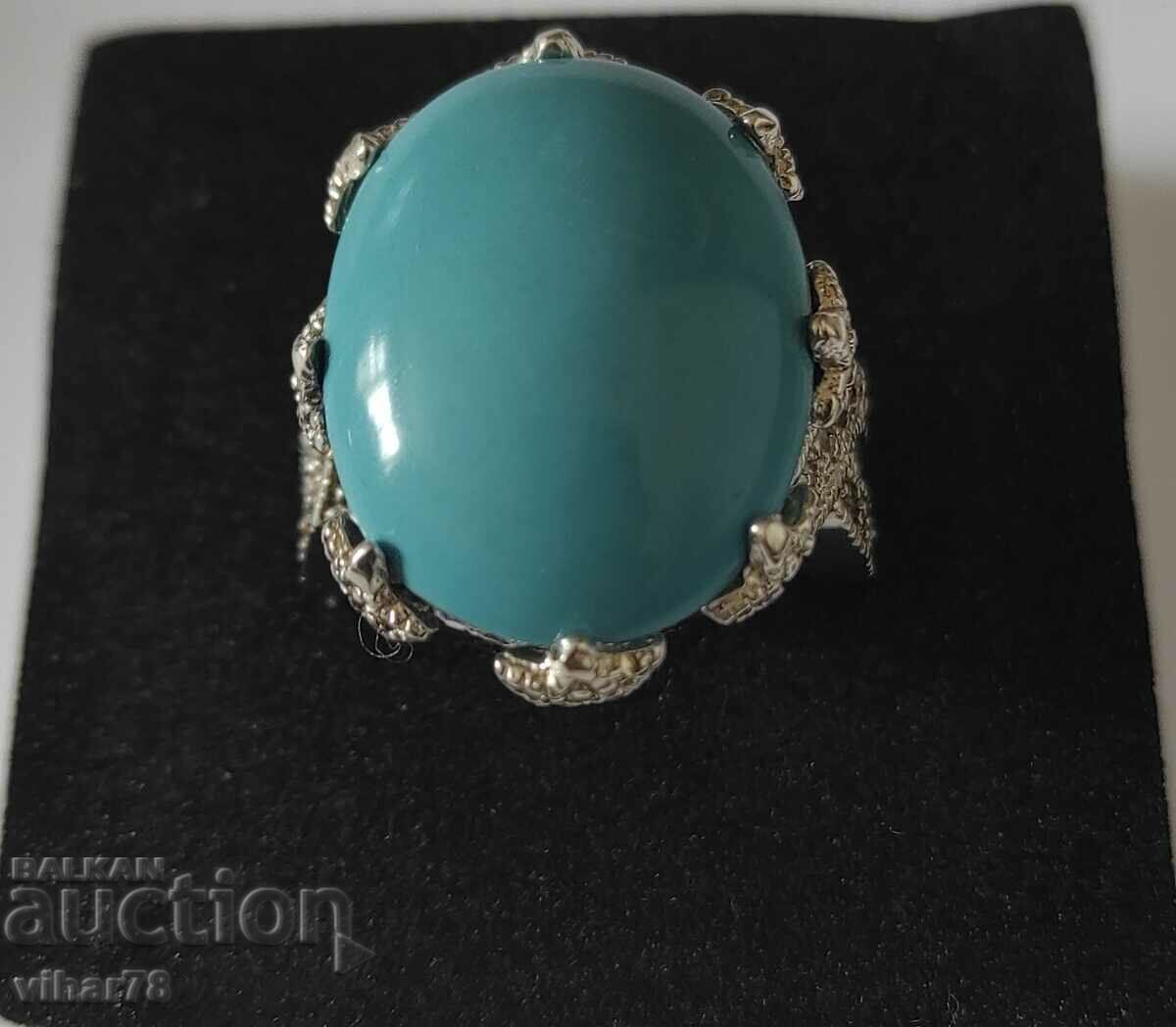 SILVER WOMEN'S RING WITH TURQUOISE - 5 SILVER WOMEN'S RING WITH TURQUOISE - 5