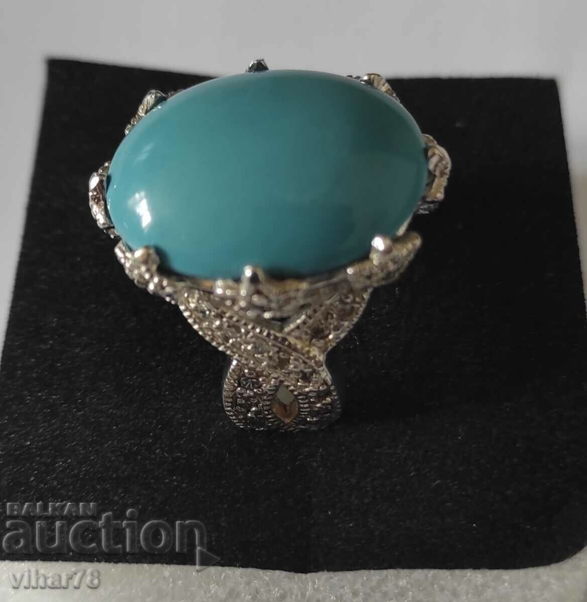 SILVER WOMEN'S RING WITH TURQUOISE