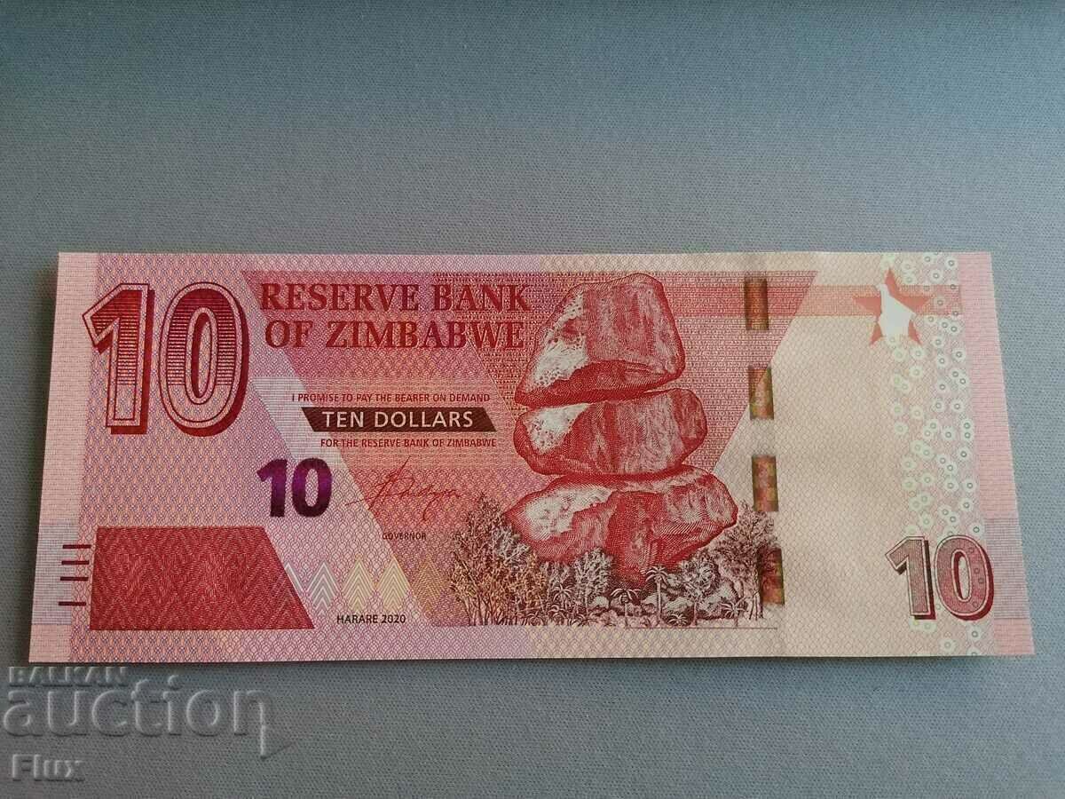 Банкнота - Зимбабве - 10 долара UNC | 2020г.