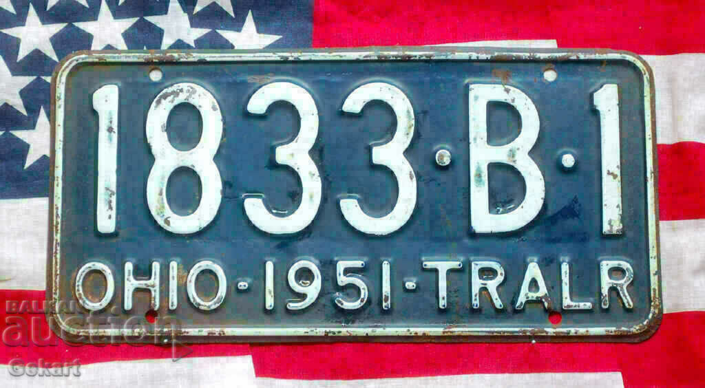 Placă de înmatriculare din SUA OHIO 1951