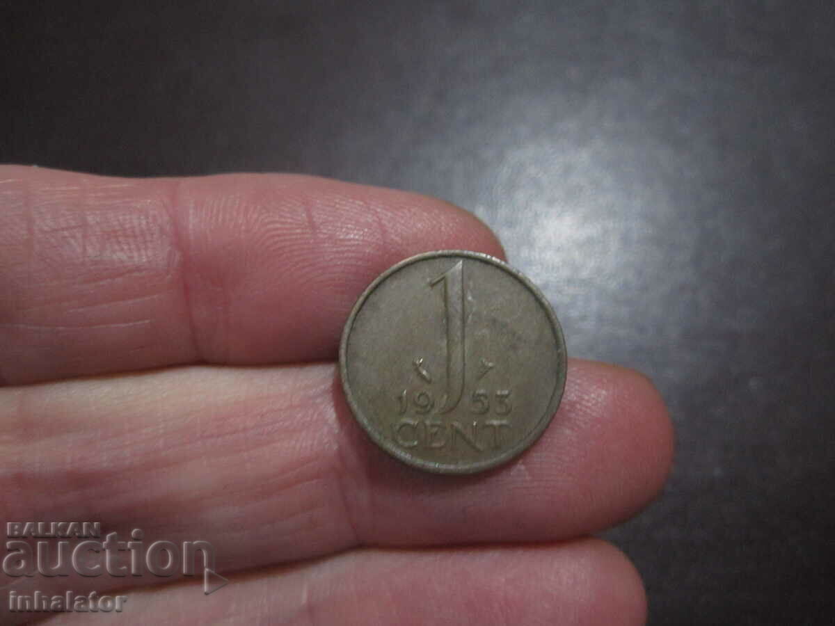 1953 1 cent Olanda -