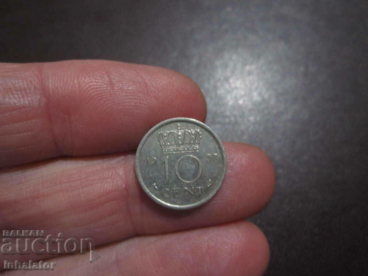 1957 год 10 цента Холандия -