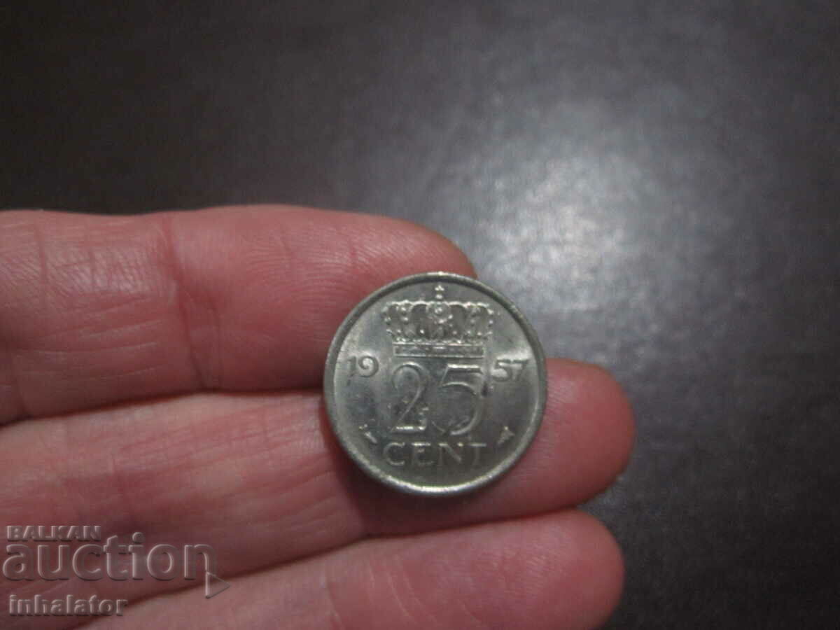 1957 год 25 цента Холандия -