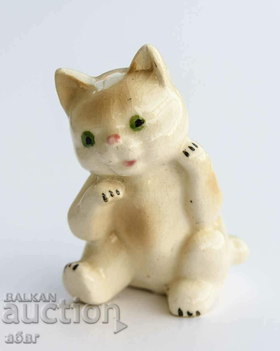 Porcelain figurine of a cat