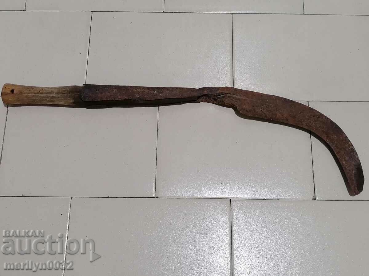 Old hand forged koser machete wrought iron saber knife - 6 Old hand forged koser machete wrought iron saber knife - 6