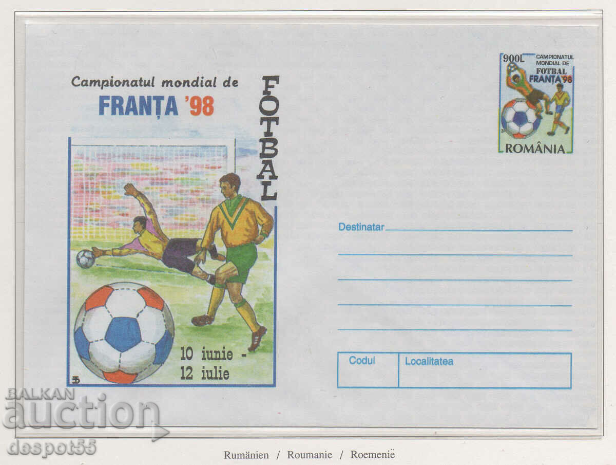 1997 Romania. World Cup in football - France (1998). An envelope