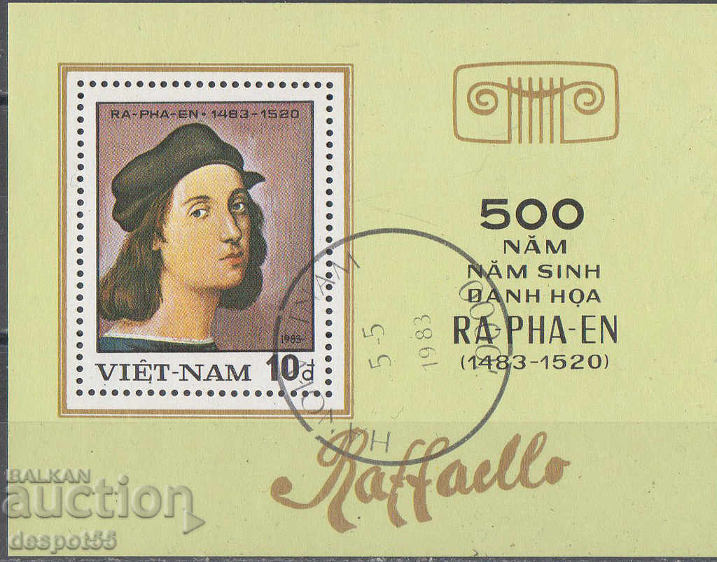 1983. Vietnam. Raphael's 500th birthday. Block.