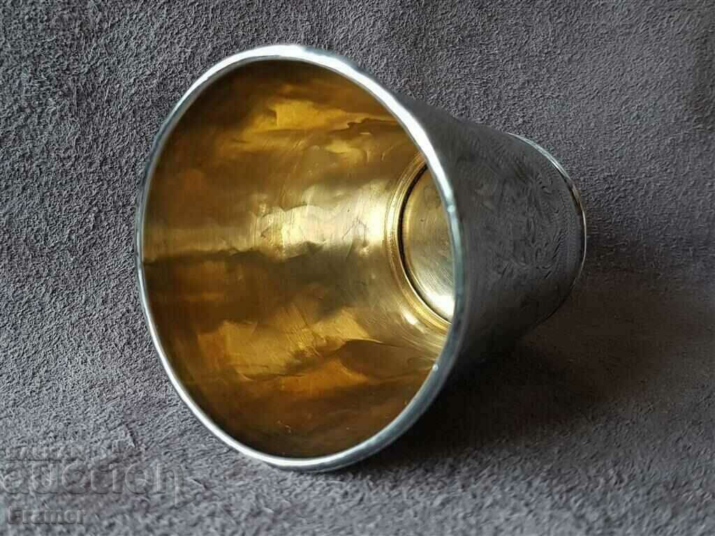 Сребърна с позлата османска чаша с тугра на Абдул Азис 19в - 6 Сребърна с позлата османска чаша с тугра на Абдул Азис 19в - 6