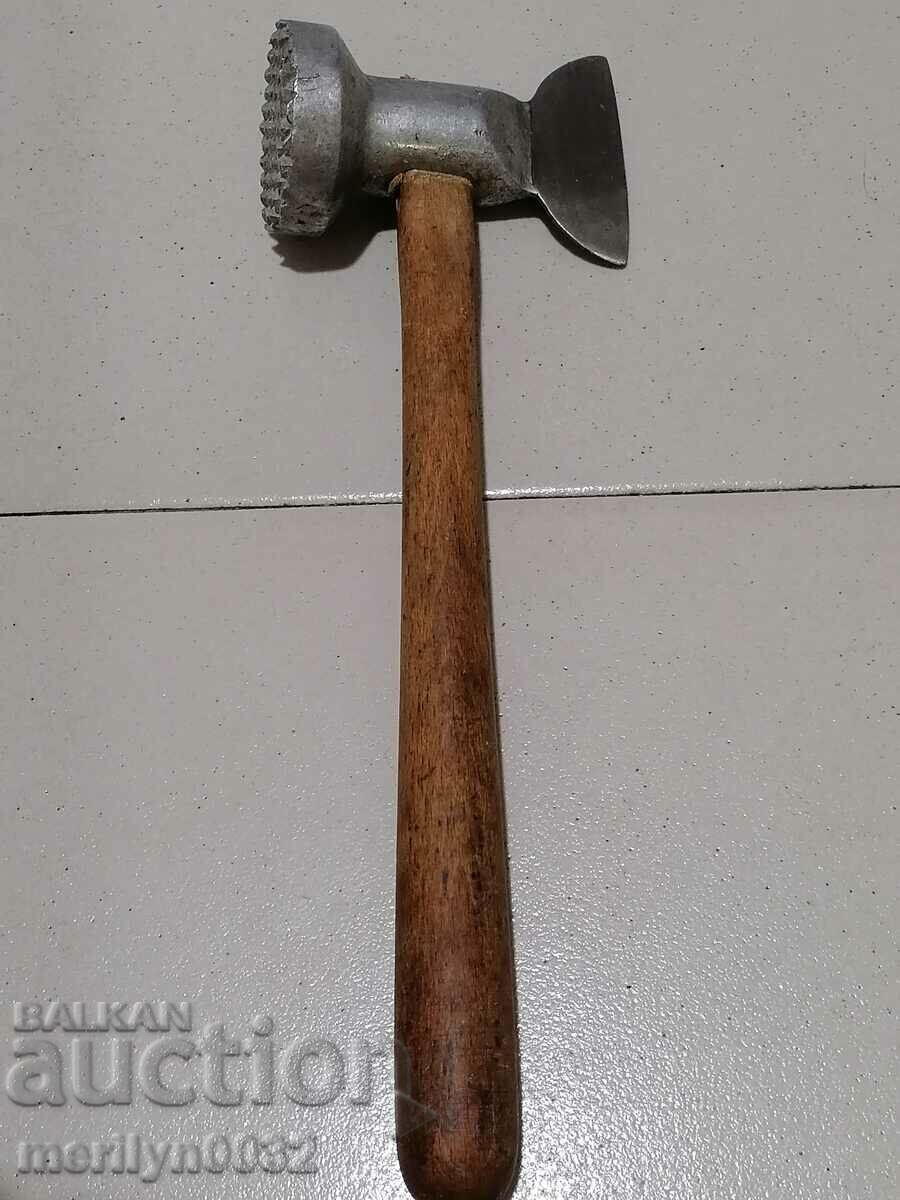 Auction  Old Steak Hatchet Satyr Ax Wrought Iron