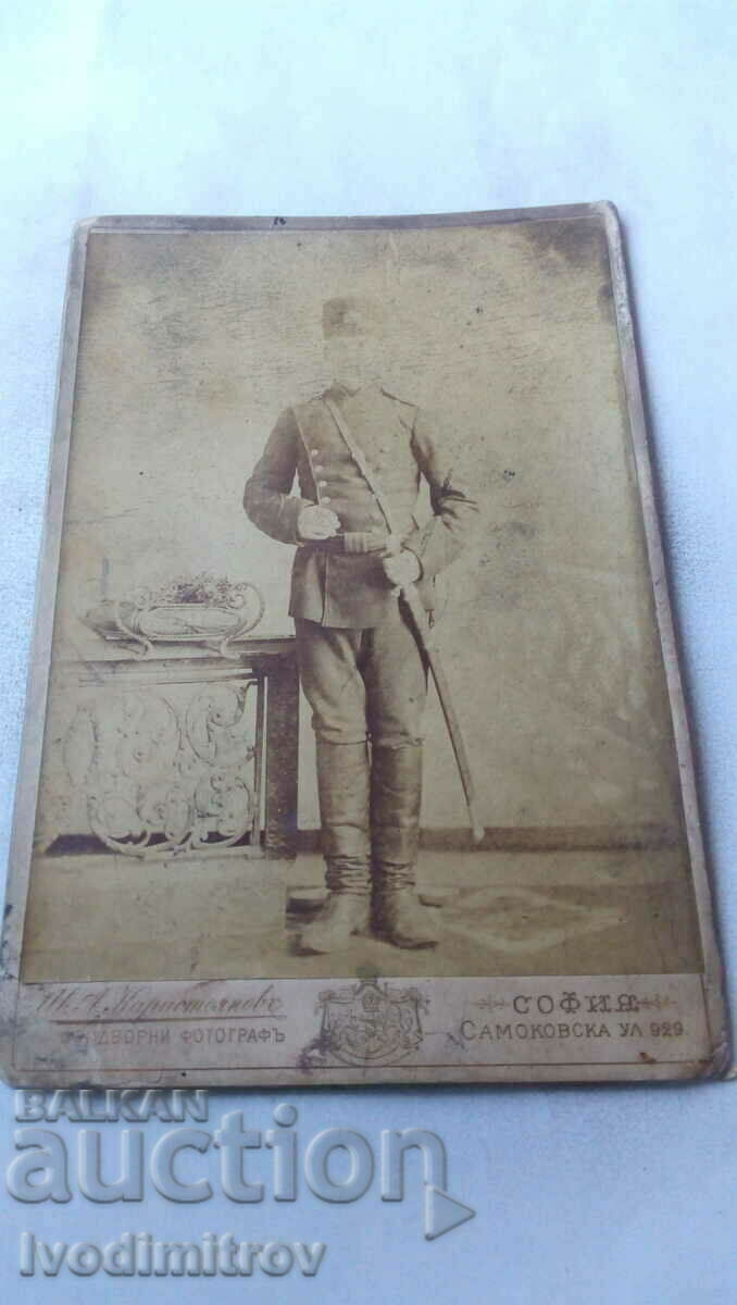 Αξιωματικός φωτογραφίας με τελετουργικό σπαθί χαρτοκιβώτιο 1895