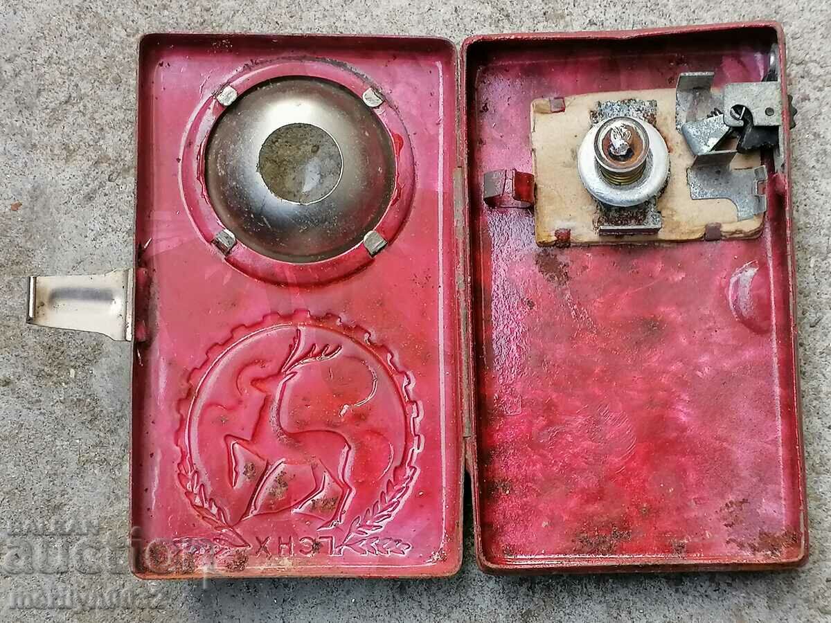 Delivery of Russian flashlight searchlight lamp early soc USSR 1950s Delivery of Russian flashlight searchlight lamp early soc USSR 1950s