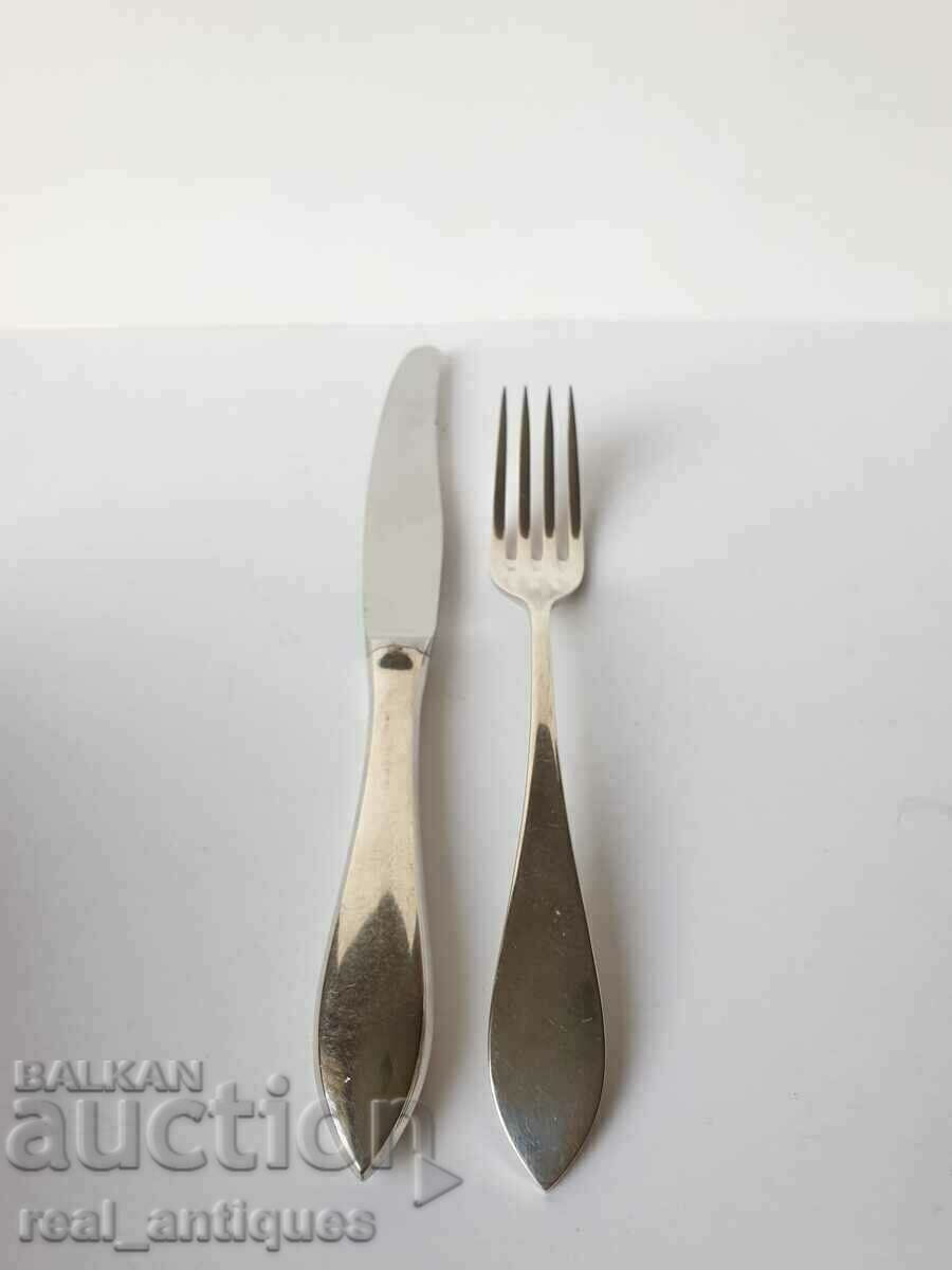 Silver knife and fork set