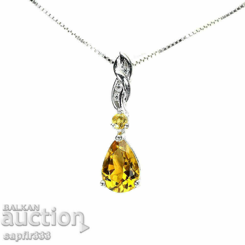 BEAUTIFUL SILVER MEDALLION WITH NATURAL LEMONS AND ZIRCONIA with price 127.00 BGN | € 64.93 BEAUTIFUL SILVER MEDALLION WITH NATURAL LEMONS AND ZIRCONIA with price 127.00 BGN | € 64.93