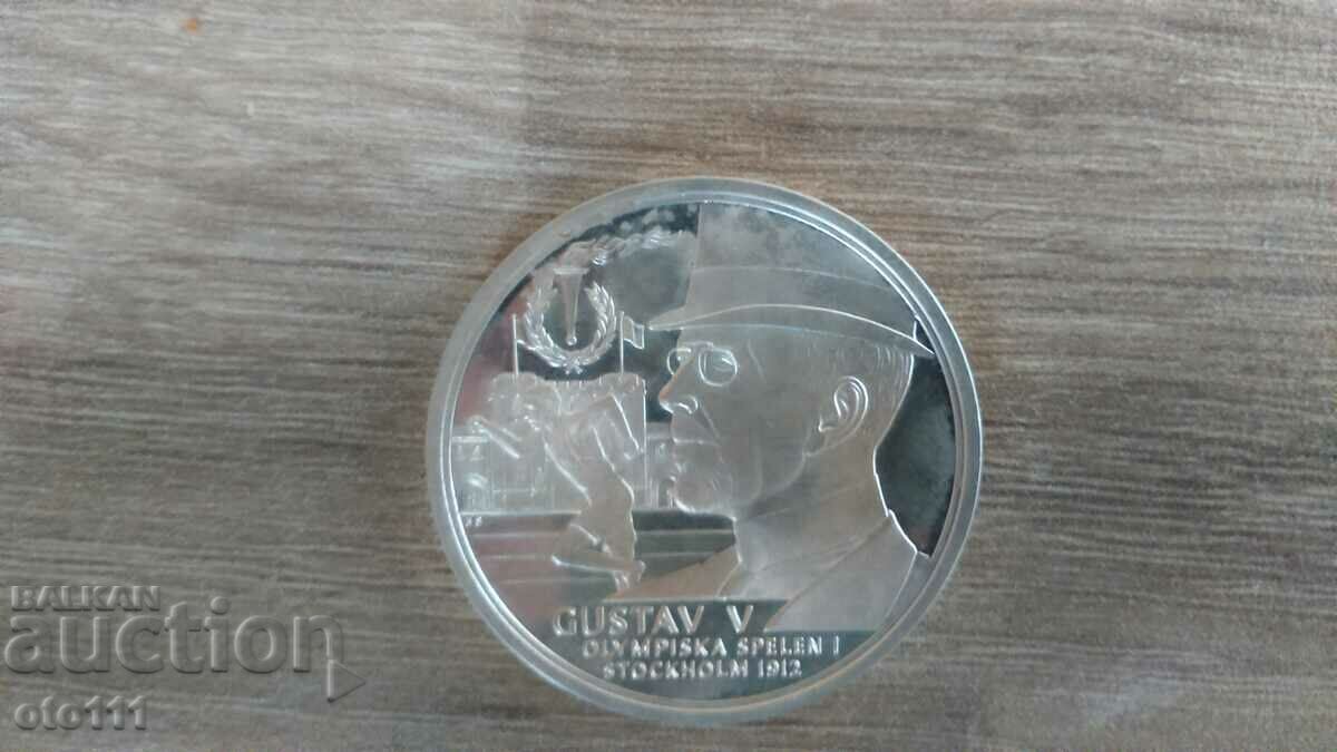 Auction SILVER COMMEMORATIVE COIN / MEDAL/ GUSTAV V - 925 Auction SILVER COMMEMORATIVE COIN / MEDAL/ GUSTAV V - 925