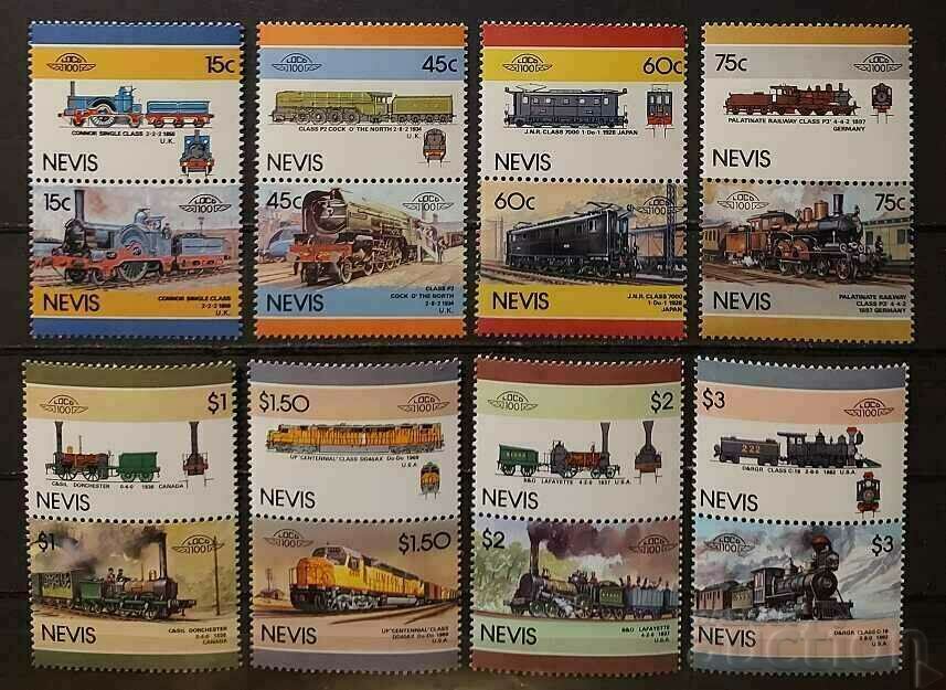 Nevis 1986 Locomotives Δεύτερη σειρά MNH