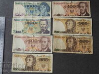 Banknotes Poland Zloty 100,200,500,1000