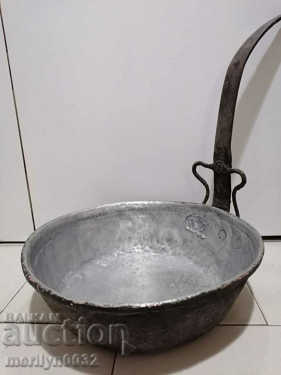 Стар меден тиган, бакър, тава, меден съд Стар меден тиган, бакър, тава, меден съд