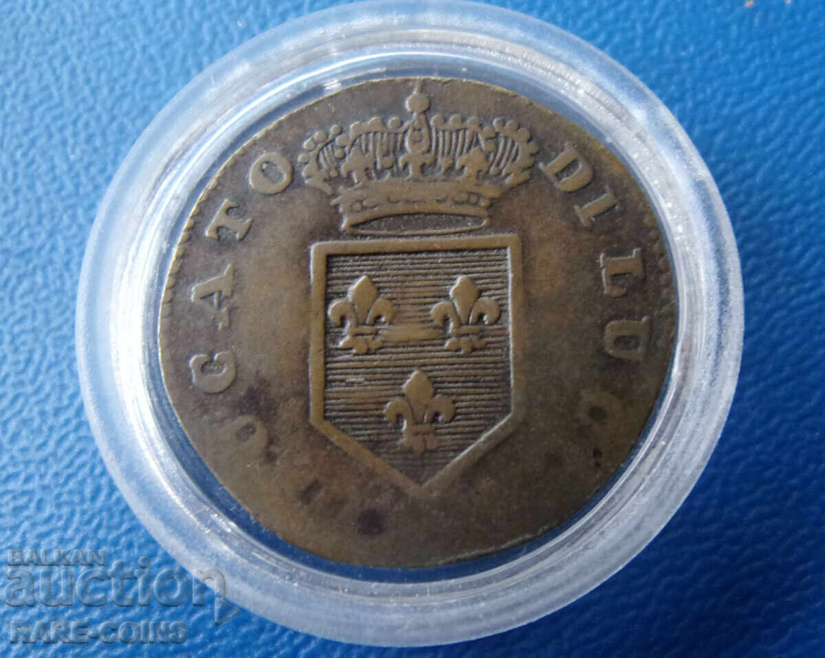 Λούκκα - Κάρολος Λουδοβίκος των Βουρβόνων 2 Σόλδι 1835 Ασήμι Σπάνιο