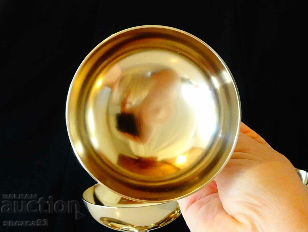 English bronze wine/champagne glass with price 29.00 BGN | € 14.83