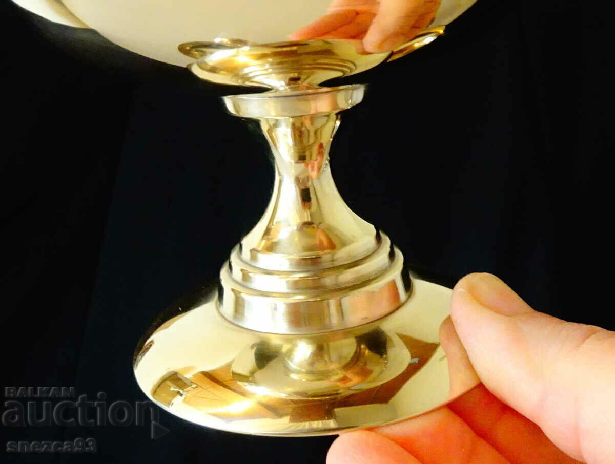 Auction  English bronze wine/champagne glass