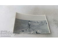 Снимка Несебър Мъж по бански на скала покрай морето 1968