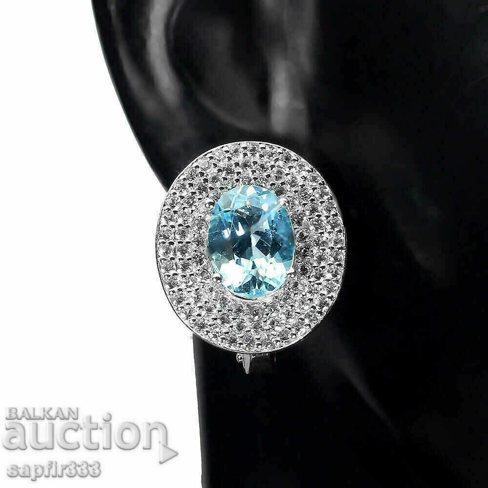 BEAUTIFUL SILVER EARRINGS WITH NATURAL BLUE AND WHITE TOPAZS with price 295.00 BGN | € 150.83 BEAUTIFUL SILVER EARRINGS WITH NATURAL BLUE AND WHITE TOPAZS with price 295.00 BGN | € 150.83