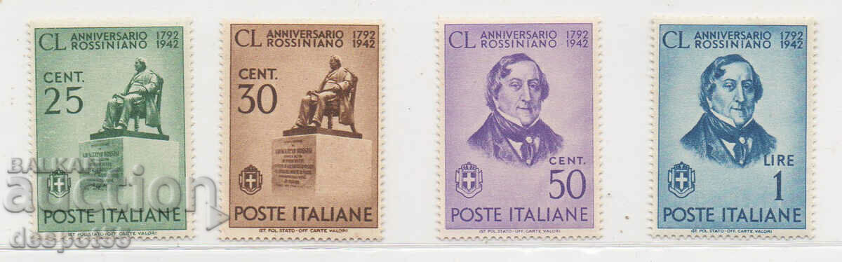 1942. Italia. 150 de ani de la nașterea lui Rossini.