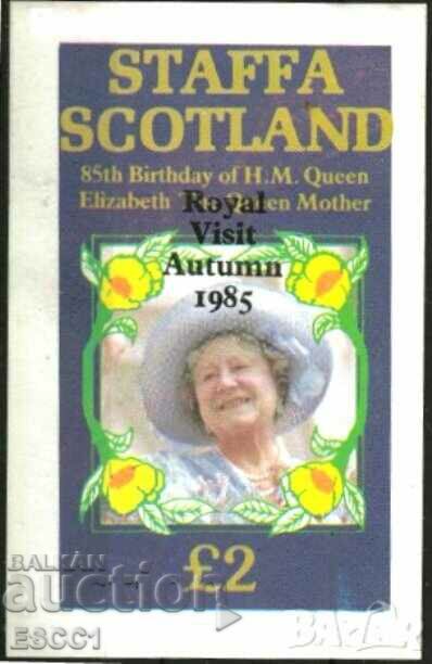 Bloc curat Queen Mother Overprint 1985 din Scoția