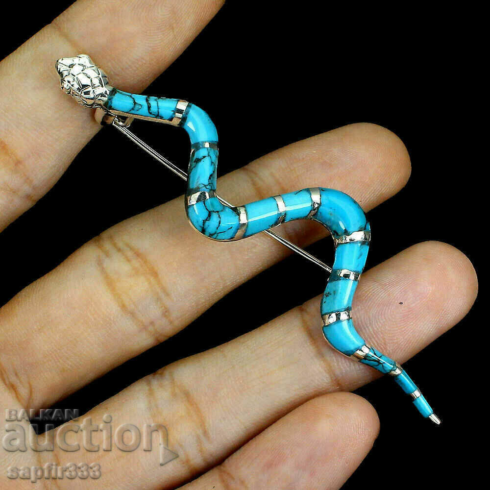 LUXURY TURQUOISE SNAKE BROOCH with price 277.00 BGN | € 141.63