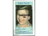 Clean block Queen Elizabeth II Overprint 1986 από τη Σκωτία